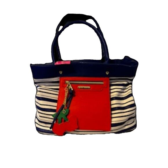 Betsey Johnson Bag in Bag Red, White and Navy BM18980 14 1/2 x 11 x 7 NWT - Picture 1 of 8